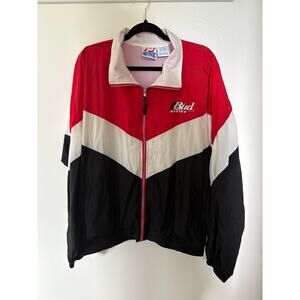 Vintage Bud Racing Windbreaker Size Large 100% Polyester